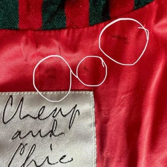 Moschino, Aeffe Spa - Striped Velvet Jacket, Red/Green with Black Faux Fur Trim - Picture 16 of 16